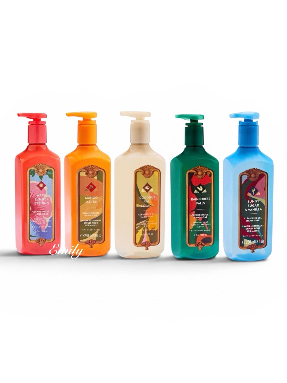 5X Bath & Body Works TROPICAL Gel Hand Soap 8 fl oz Set Bundle